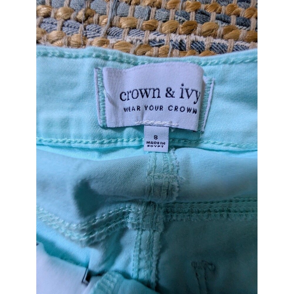Mint Green Bermuda Shorts 8 Pastel Coastal Preppy Summer Stretch - Picture 8 of 10